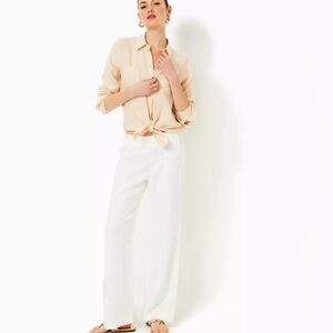 NWT Lilly Pulitzer 31” Deri Linen Palazzo Pants. Size Smalll